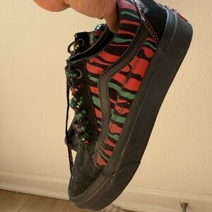 Vans Black, Red, and Green Women's Sneakers